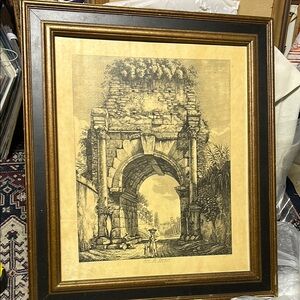 Framed Classic RARE ‘Arco di Druso’ lithograph by Rossini